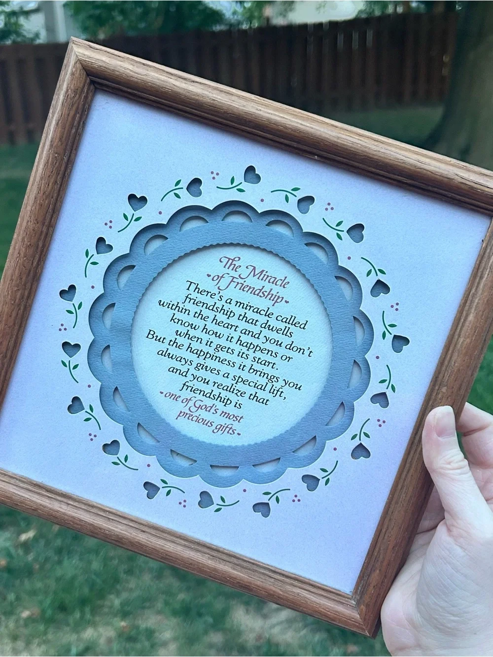 Cottage Core Wood Friendship Print Decor